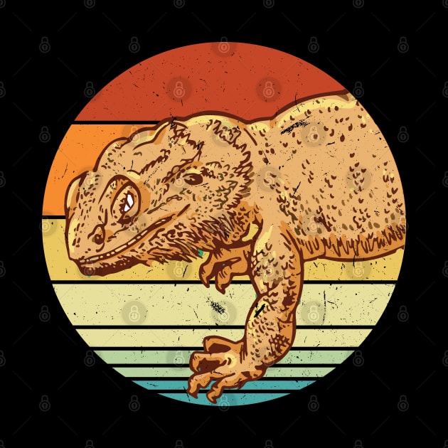 Vintage Retro Stile Pogona Lizard Bearded Dragon by Peco-Designs