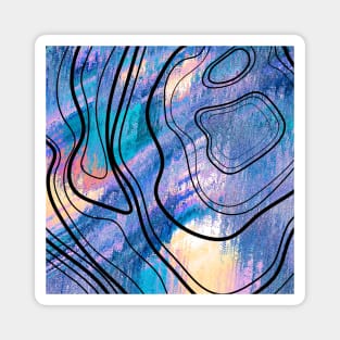 Abstract Topography Art Magnet