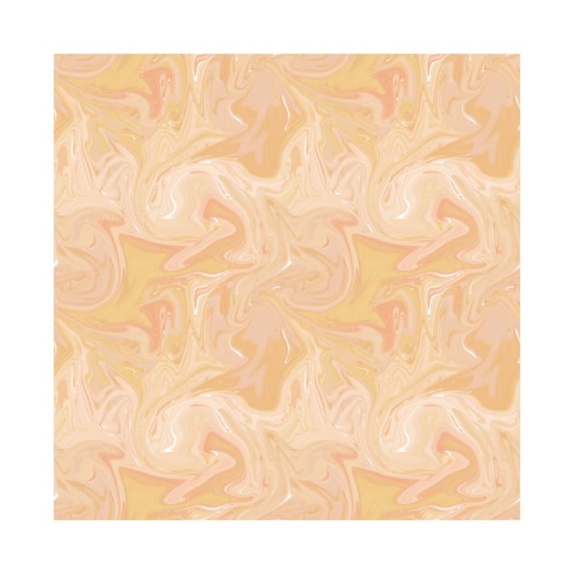 Pastel Orange Silk Marble - Digital Liquid Paint by GenAumonier