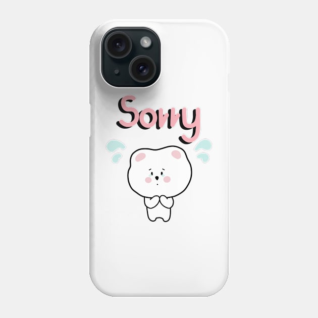 white bear saying sorry Phone Case by Bmild