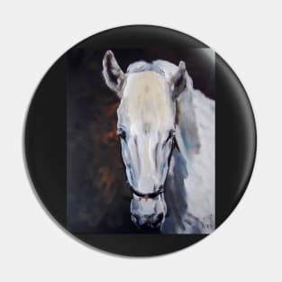 Beautiful Gem - White Horse Pin