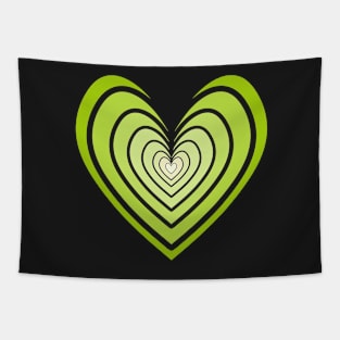 Rosy Heart (Lime Green) Tapestry