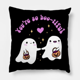 You are so boo-tiful a cute ghost couple for halloween Pillow