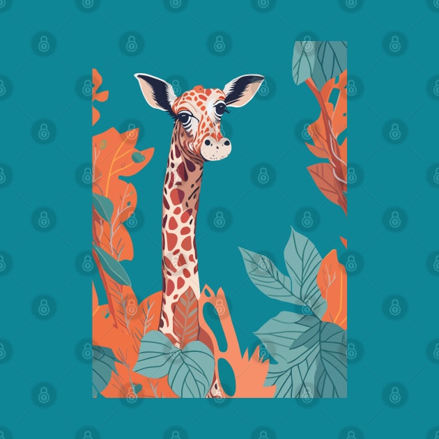 African Savanna Colorful Wild Animal Giraffe by ZAZIZU