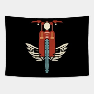 motorcycle with angel wings Tapestry