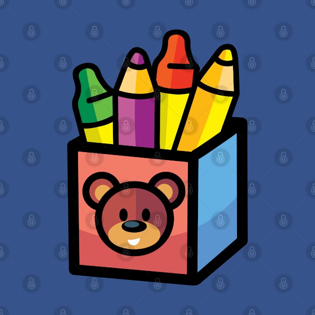 box of pencils with a bear's head by duxpavlic