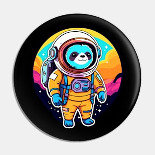 Sloth Astronaut Illustration Pin