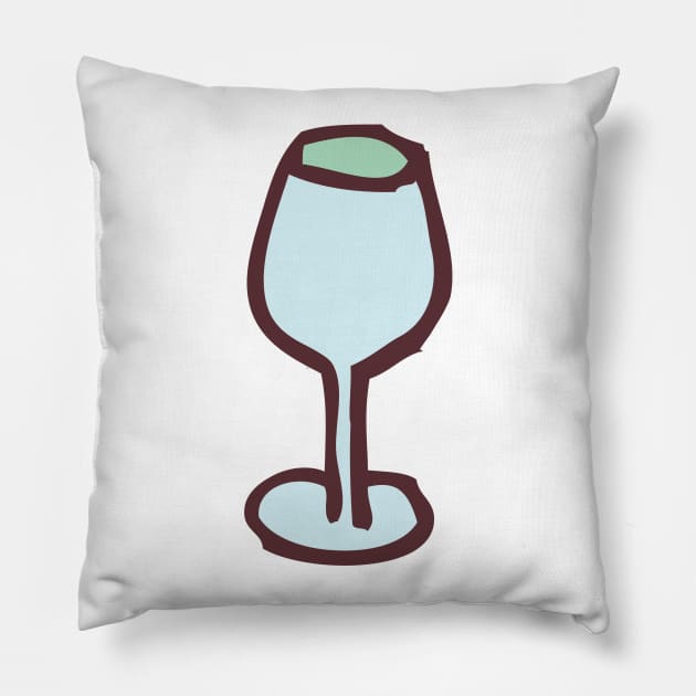 Wine Glass Funny Nursery Cartoon Drawing Design Pillow by skstring