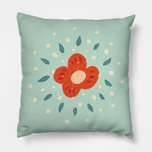 Simple Pretty Orange Flower Pillow