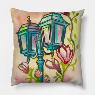 Classy old street lamp Pillow