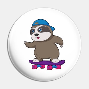 Sloth Skater Skateboard Sports Pin