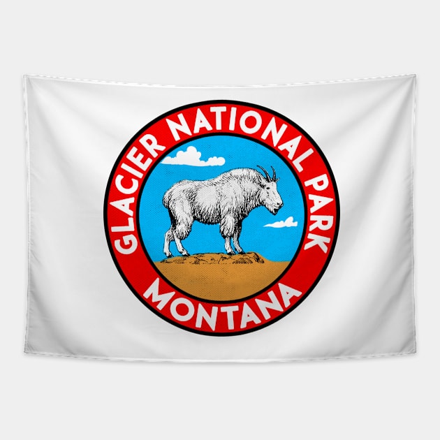 Glacier National Park Montana Mountain Goat Tapestry by TravelTime