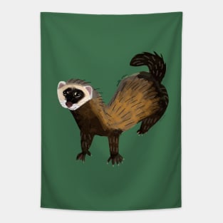 Brave Polecat ( Mustela putorius ) Tapestry