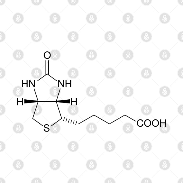 Vitamin B7 Biotin C10H16N2O3S Molecule by Zeeph