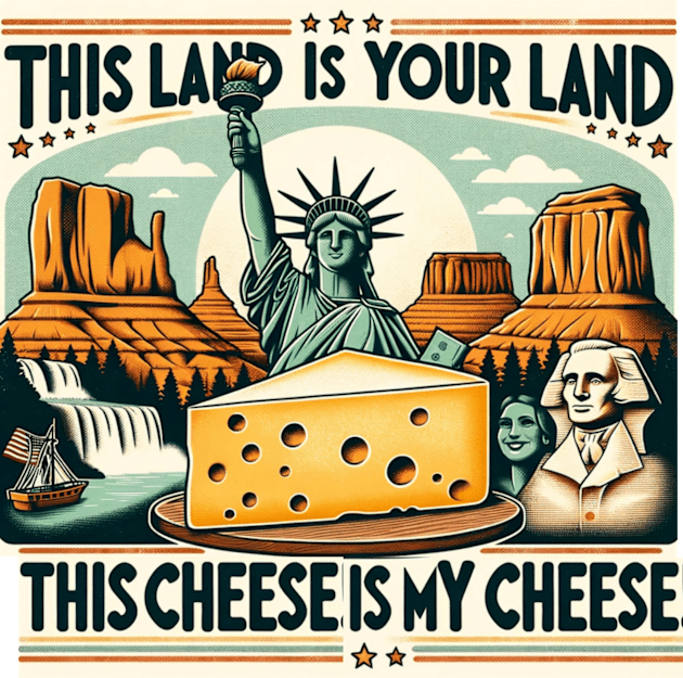 This Land is my cheese America Cheese lover Kids T-Shirt by WearablePSA