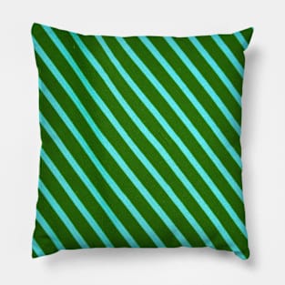 Green & Blue Stripes Pillow
