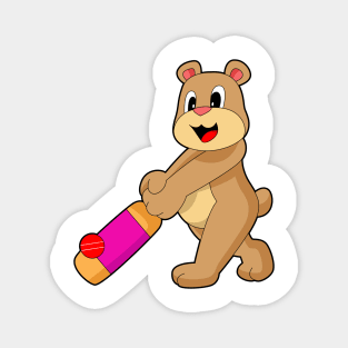 Bear Cricket Cricket bat Magnet