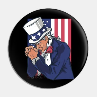 UNCLE SAM PRAYING Pin