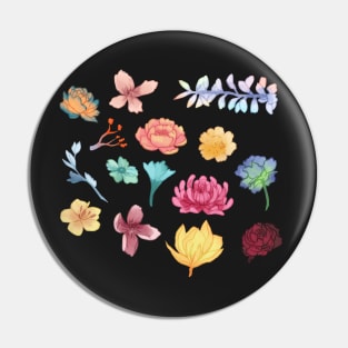 Colorful Soft Flower Set Pin