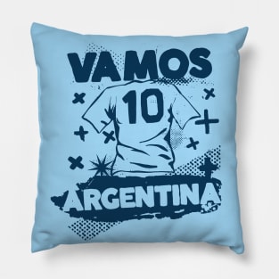 Vintage Argentinian Football // Retro Grunge Argentina Soccer Pillow