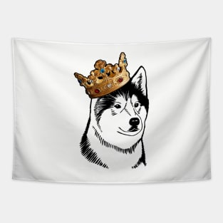 Alaskan Malamute Dog King Queen Wearing Crown Tapestry