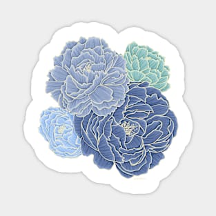 Peonies - Cool Colors Magnet