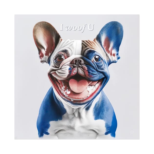 [AI Art] Red, blue and white French Bulldog by Sissely