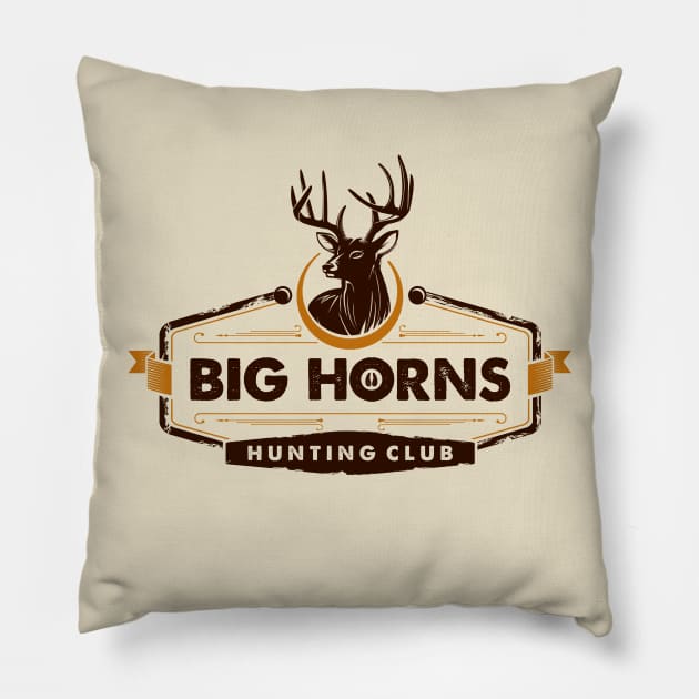 Deer Hunting Club Pillow by michony