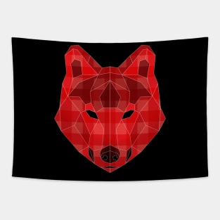 Buffalo Red Plaid Wolf Tapestry