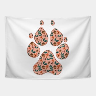 Cottage Core Paw Print Tapestry