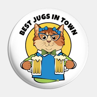 Best Jugs in Town Beer Bartender Cat Pin