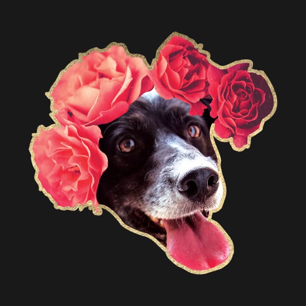 Border Collie with Flowers by FreshTeas