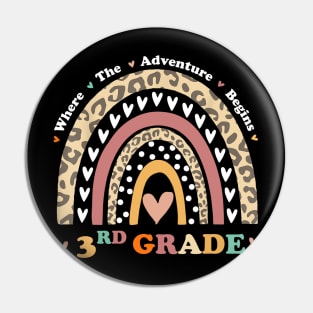 Back To School 3rd Grade Where The Adventure Begins Rainbow Pin