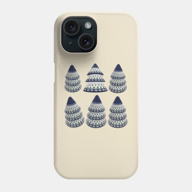 Boleslawiec pottery Christmas trees Phone Case by MashaVed