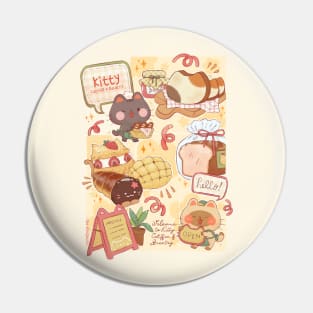 Cat Cafe and Bakery Pin