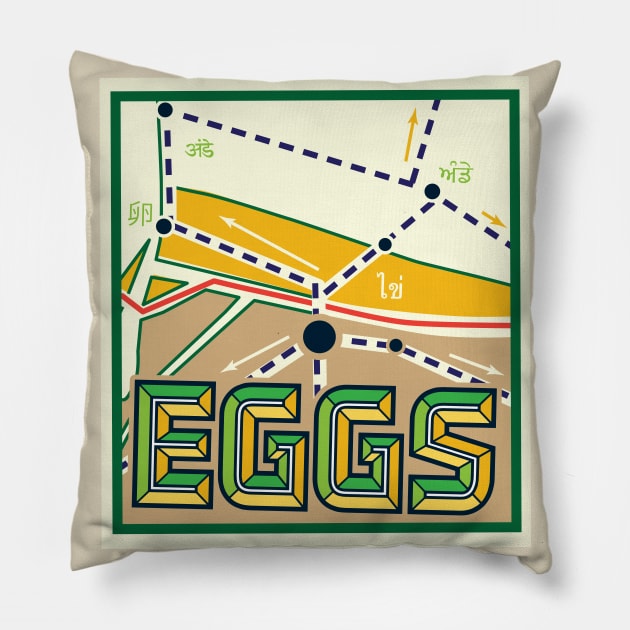 EGGS map Pillow by EGGS Bar