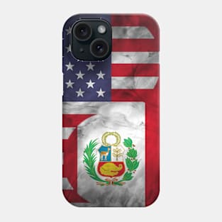 USA and Peru Dual Flag Yin Yang Combination Phone Case