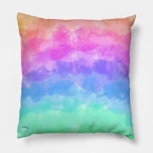 Rainbow Watercolor Background Pillow