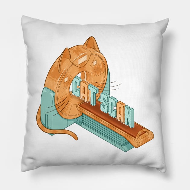 CAT - scanner isometric illustration Pillow by daddymactinus