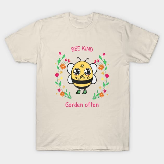 Bee Kind Garden Often Urban Homesteading T-Shirt by Lamount Tees