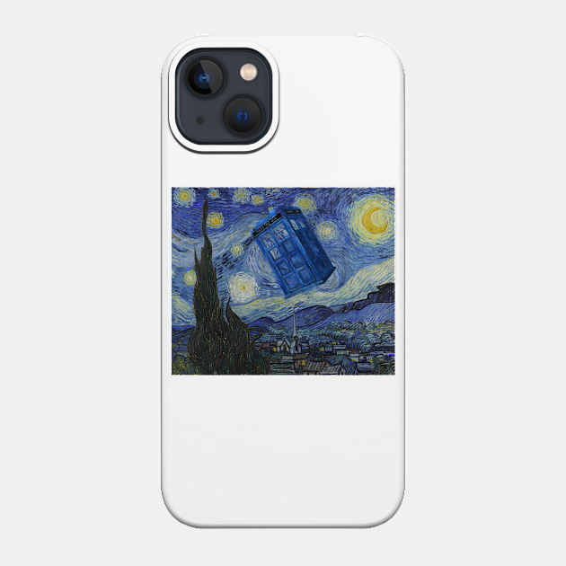 Starry Night Tardis - Tardis - Phone Case