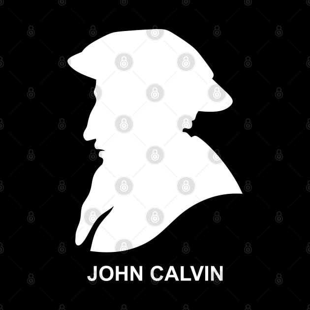 Silhouette of Christian reformer and theologian John Calvin by Reformer