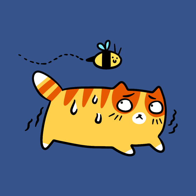 Scared Cat and Bee by saradaboru