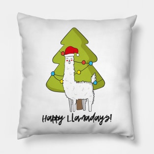 Happy Llamadays, Funny Christmas Llama Pillow