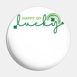 St Patrick's Day-Happy Go Lucky Clover Rainbow Pin