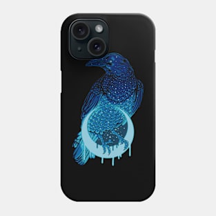 Raven On Neon Moon Phone Case