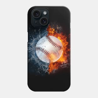 Baseball Fire And Water Yin Yang Sports Phone Case