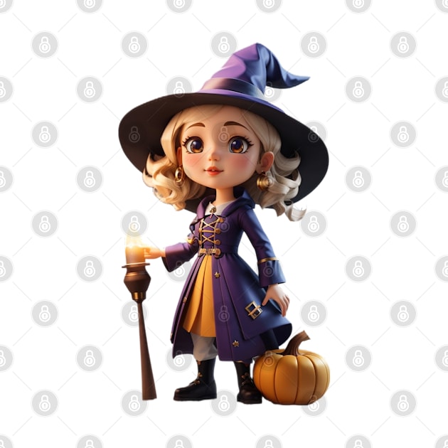 Halloween Cute Witch Girl by Bellinna