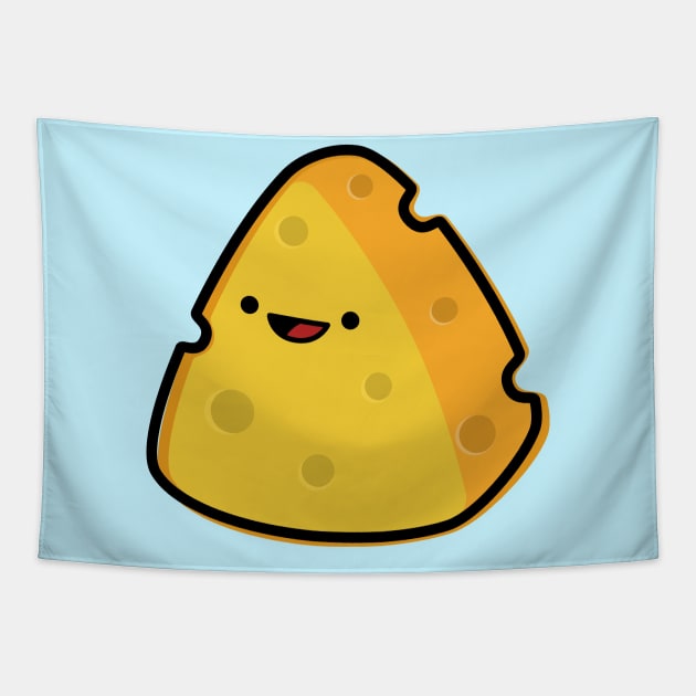 Cute Cheese Tapestry by happyfruitsart