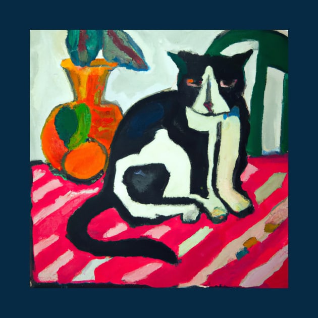 Painting of a Cat styled after Matisse by Star Scrunch